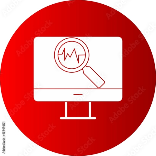 Online Diagnosis Glyph Circle Gradient Icon Design