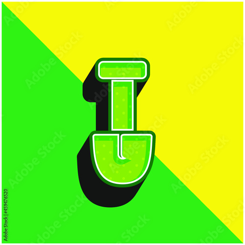 Big Shovel Green and yellow modern 3d vector icon logo