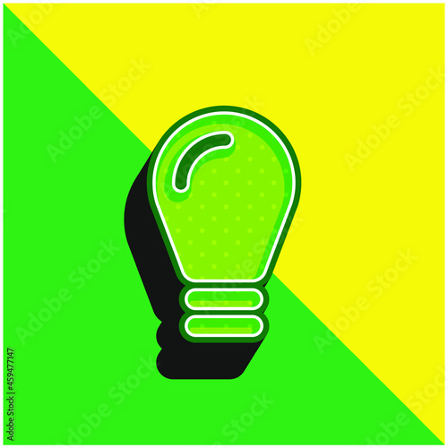 Black Lightbulb Green and yellow modern 3d vector icon logo