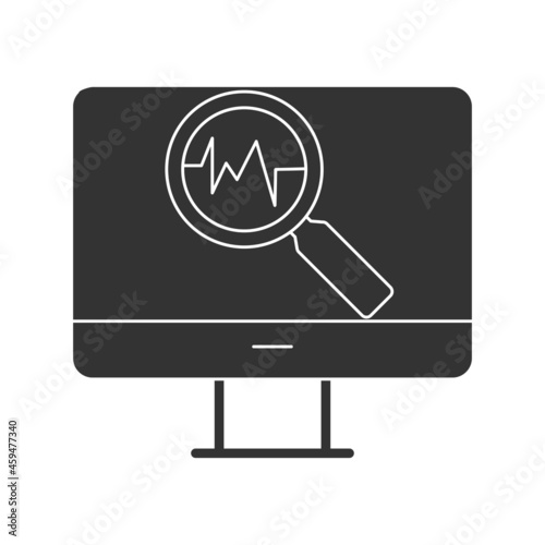 Online Diagnosis Glyph Two Colour Icon Design