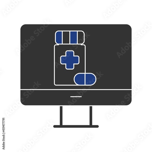  Online Medicine Glyph Two Colour Icon Design photo