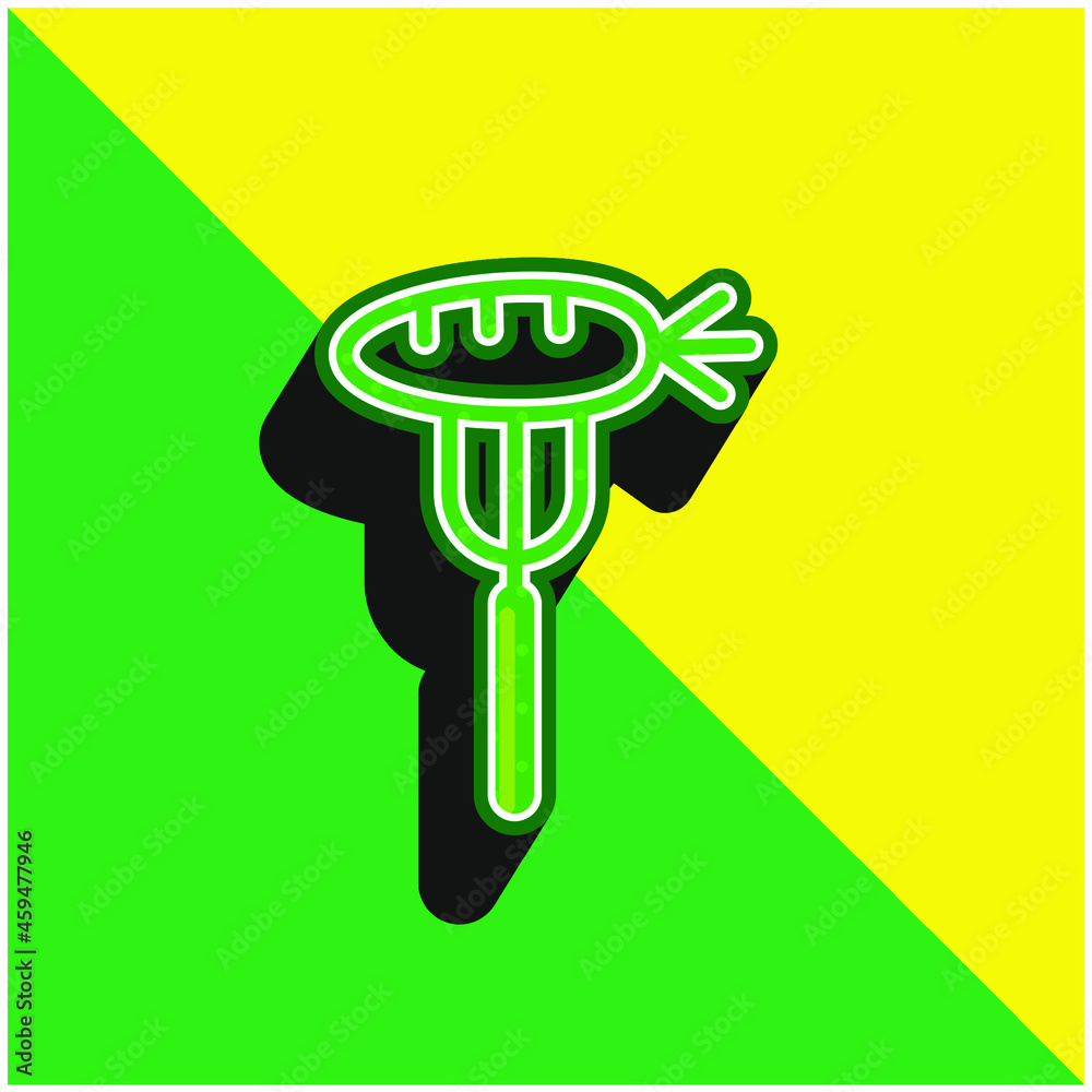 Baby Carrot On A Fork Green and yellow modern 3d vector icon logo Baby Carrot On A Fork Green and yellow modern 3d vector icon logo