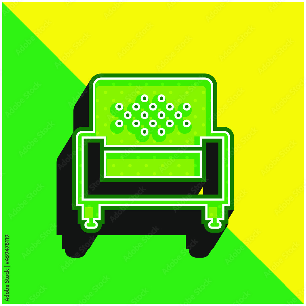 Obraz premium Armchair Green and yellow modern 3d vector icon logo