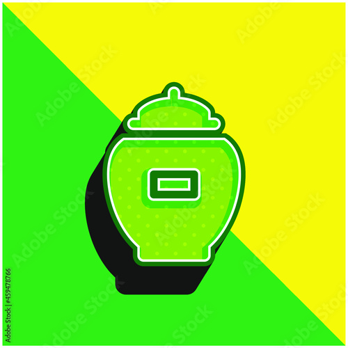 Ash Green and yellow modern 3d vector icon logo
