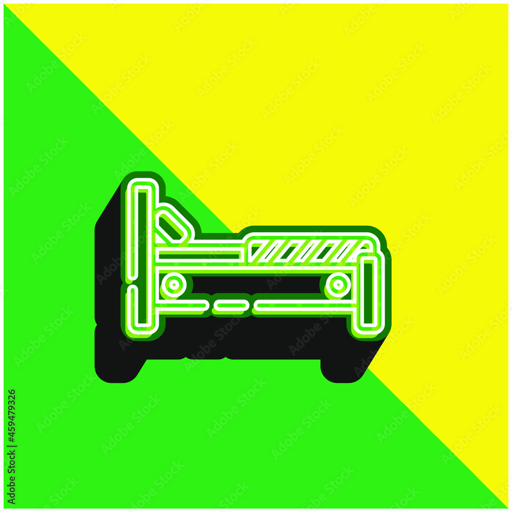 Bed Green and yellow modern 3d vector icon logo