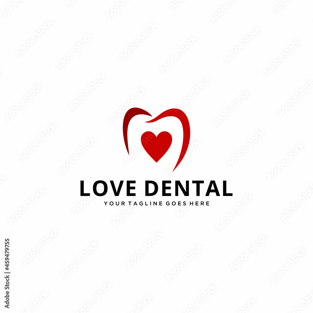 Creative modern Health Logo design vector template love Dental clinic Logotype