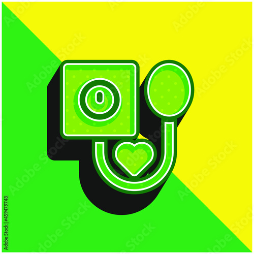 Blood Pressure Green and yellow modern 3d vector icon logo