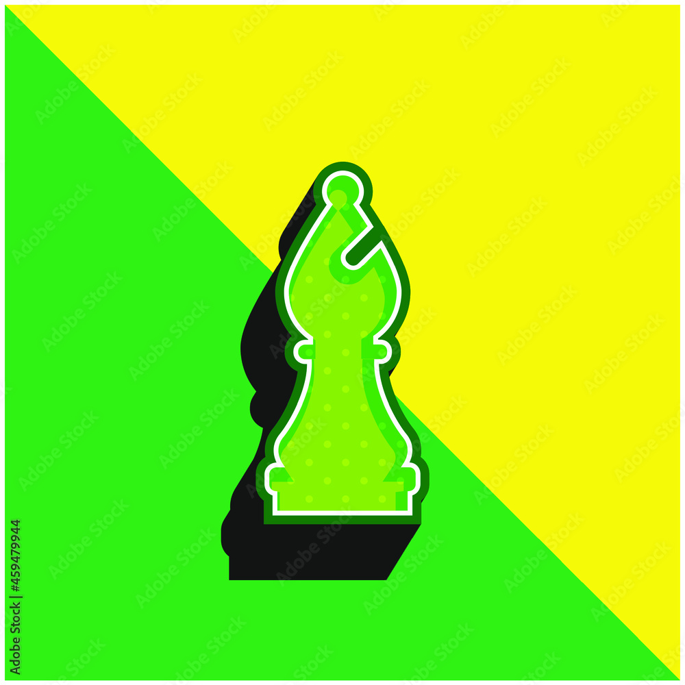 Bishop Green and yellow modern 3d vector icon logo Bishop Green and yellow modern 3d vector icon logo