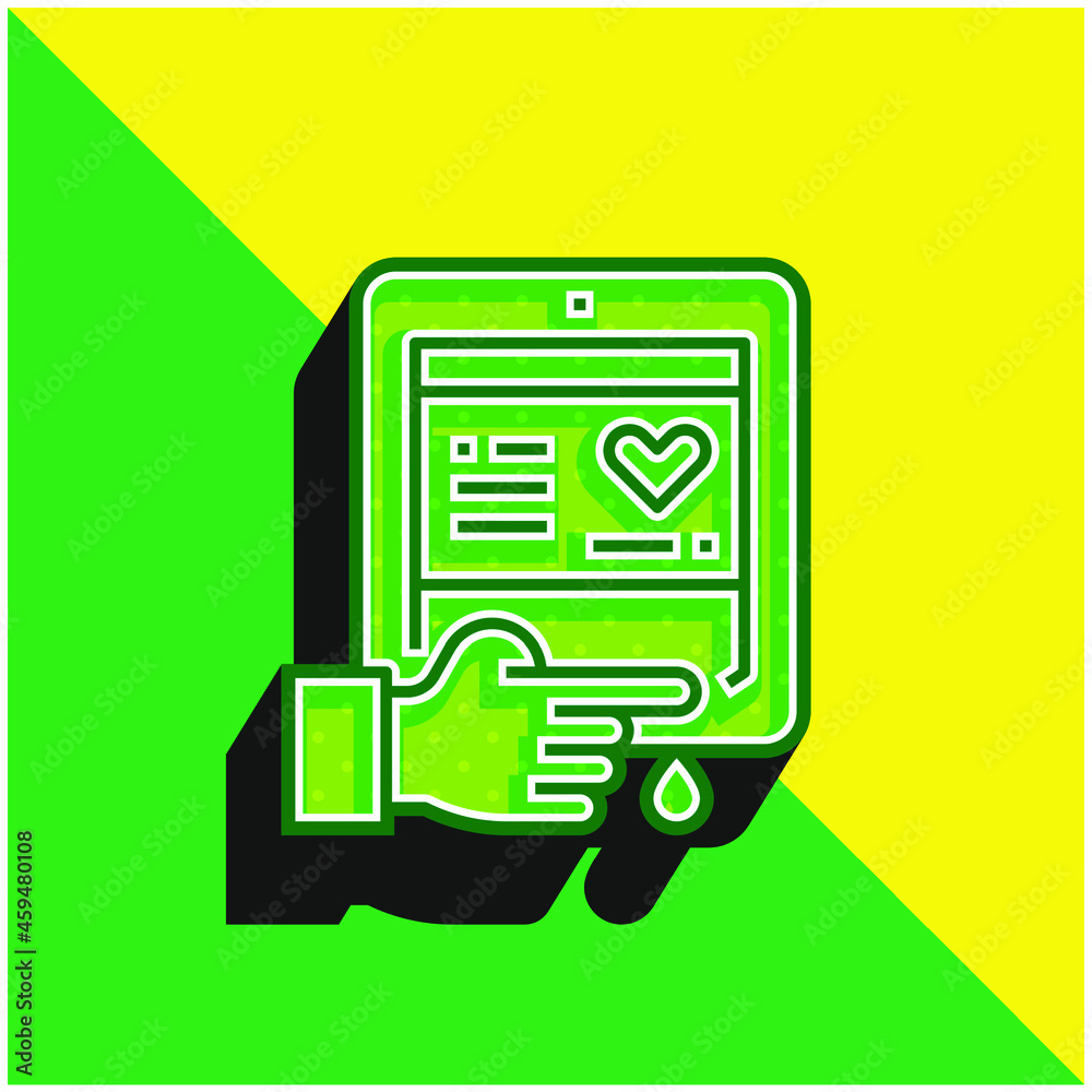Blood Test Green and yellow modern 3d vector icon logo Blood Test Green and yellow modern 3d vector icon logo