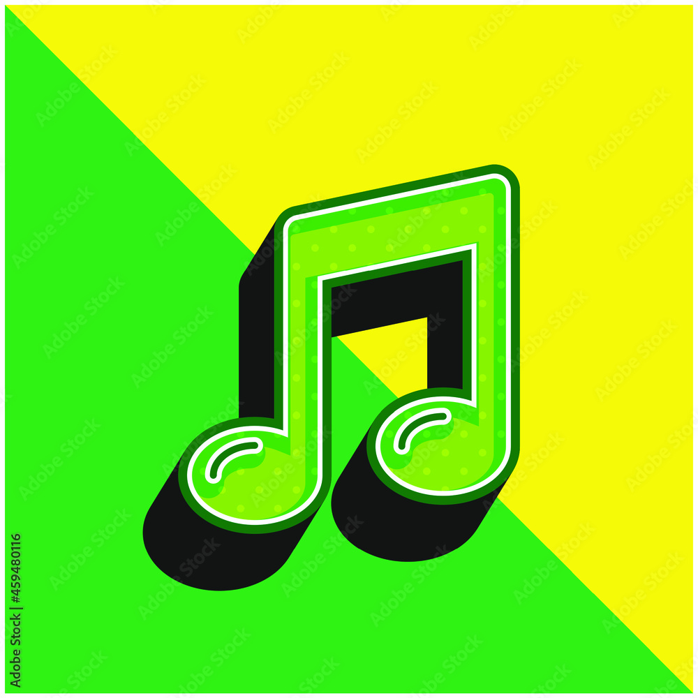 Big Quaver Green and yellow modern 3d vector icon logo Big Quaver Green and yellow modern 3d vector icon logo