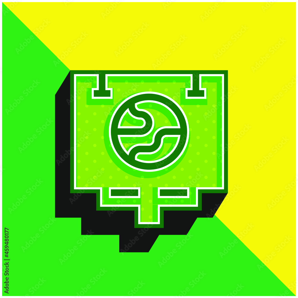 Billboard Green and yellow modern 3d vector icon logo Billboard Green and yellow modern 3d vector icon logo