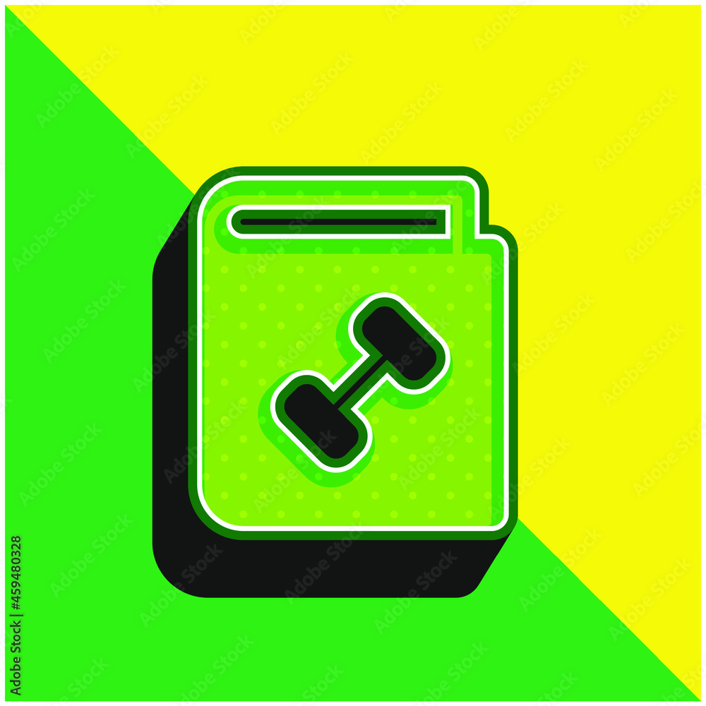 Book Green and yellow modern 3d vector icon logo Book Green and yellow modern 3d vector icon logo