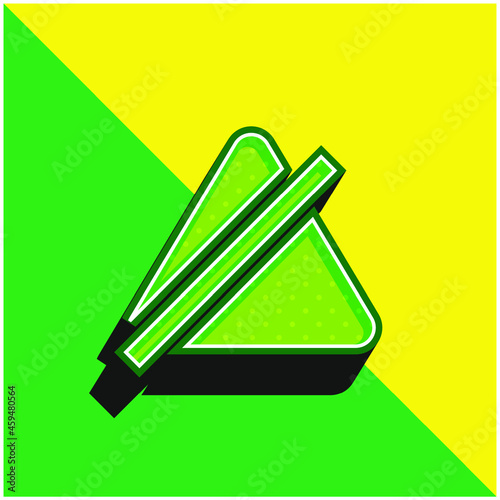 Bleach Green and yellow modern 3d vector icon logo photo