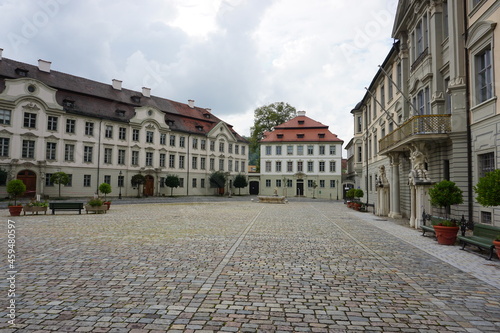 Häuserzeile in der Barockstadt Eichstätt in Bayern, Architektur Klassizismus
