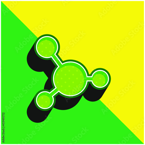 Blood Green and yellow modern 3d vector icon logo