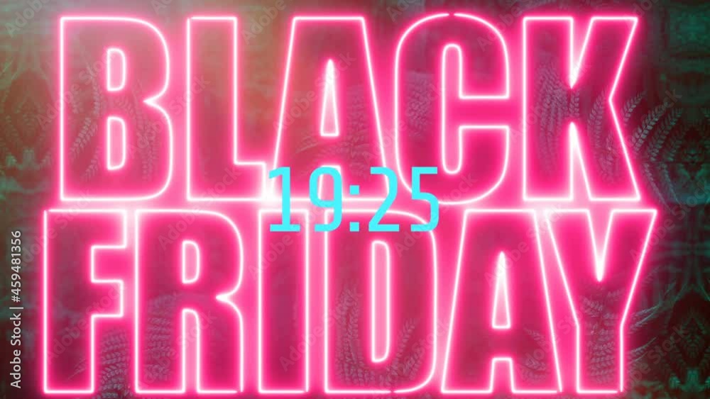 black friday countdown animated text on dark leaves background black friday countdown animated text on dark leaves background