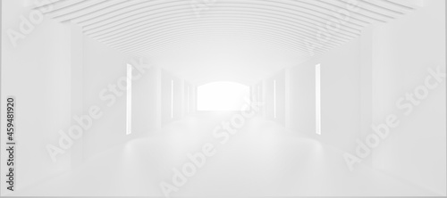 Abstract Futuristic empty floor and room Sci-Fi Corridor With light for showcase room interior display products.Modern Future cement floor and wall background technology interior concept.3d render