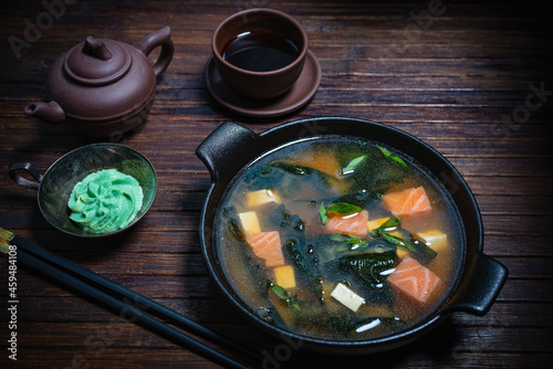 Fish soup- asian food. Cooking fast