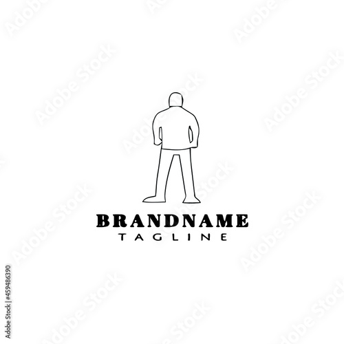 bouncer logo icon design template black isolated vector illustration