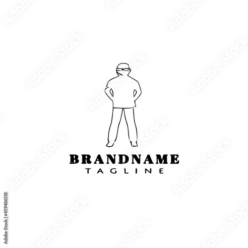 bouncer logo cartoon icon design template isolated vector illustration
