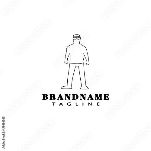 bouncer logo cartoon icon design template black isolated illustration