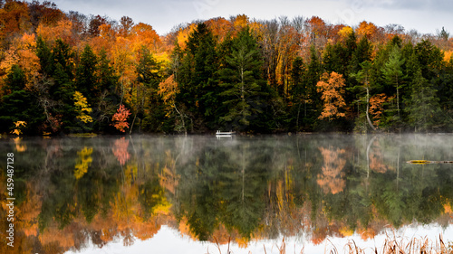 Autumn landscape with lake