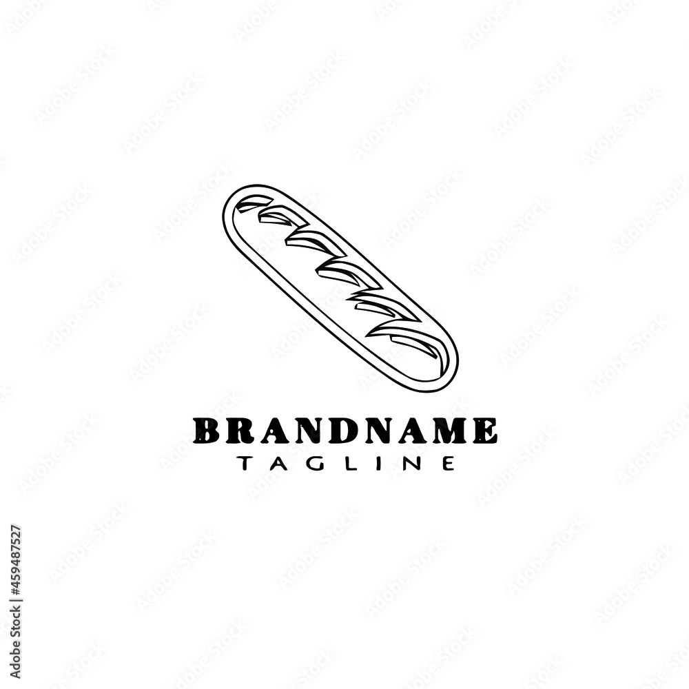 bread cartoon logo icon design template isolated vector illustration