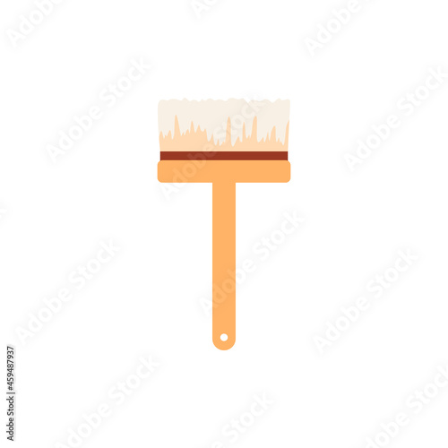 Paint brush or broom for archeological excavation vector illustration isolated.