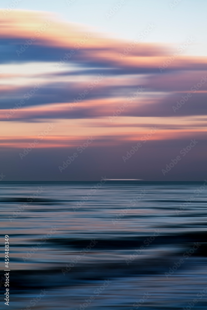 Abstract seascape background, motion blurred, long exposure.
