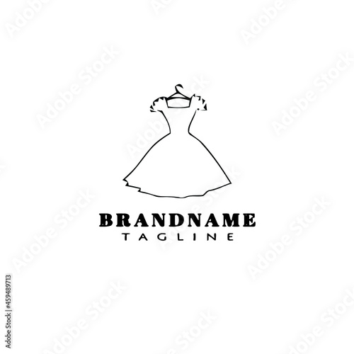 bridesmaid logo cartoon icon cute template black isolated vector illustration