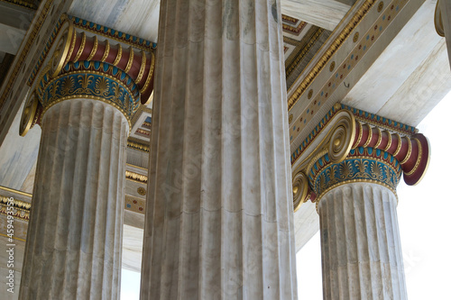 magnificent columns and elements of neoclassical architecture, Academy of Athens, Greece photo