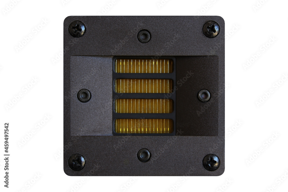 Tweeter speaker isolated detail, on a white background Tweeter speaker isolated detail, on a white background