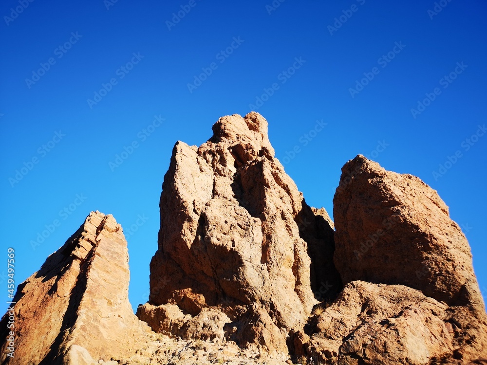 rocks in the volcano desert in Teide Tenerife island