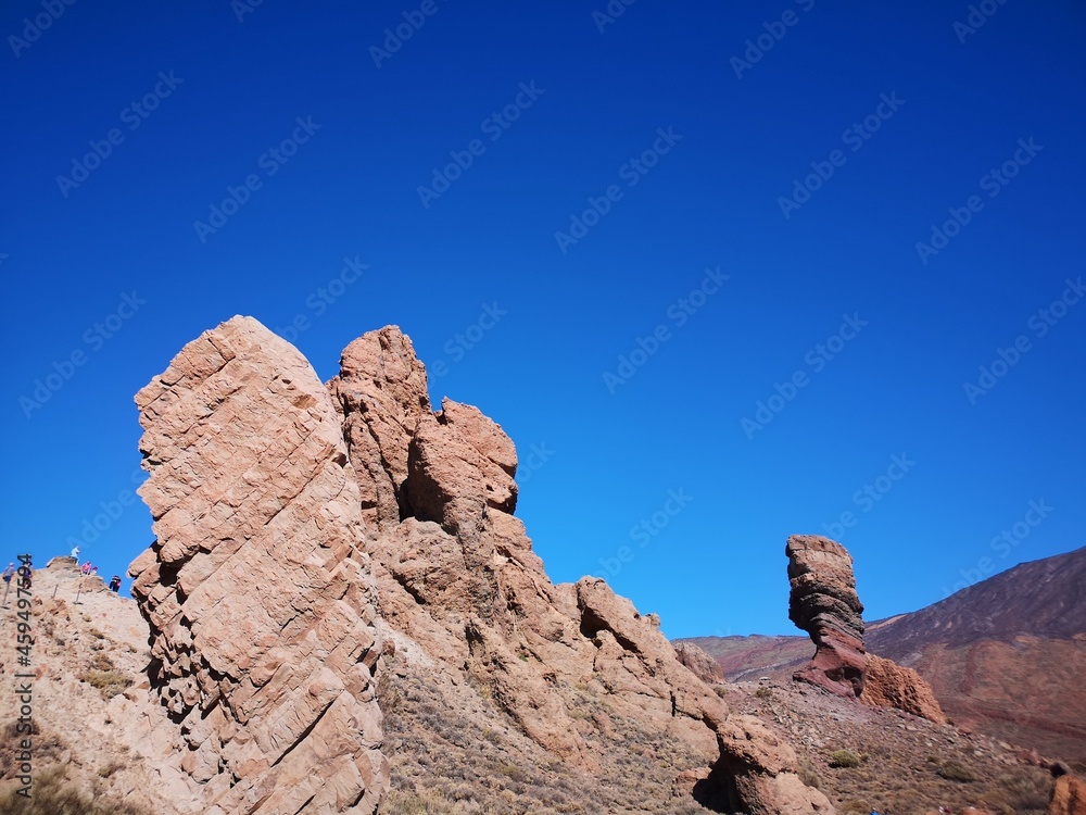 rocks in the volcano desert in Teide Tenerife island