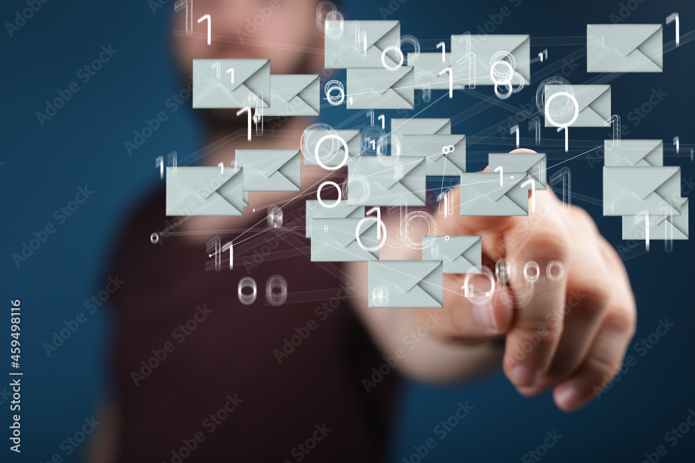 hand using mobile smartphone with email icon, Email concept, copy space hand using mobile smartphone with email icon, Email concept, copy space