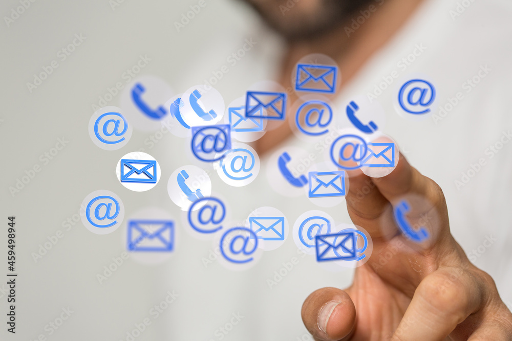 Approved email and spam message displayed on a futuristic interface Approved email and spam message displayed on a futuristic interface