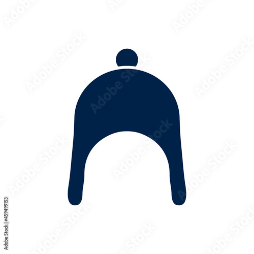 Winter hat (chullo) icon logo template isolated on white background.
