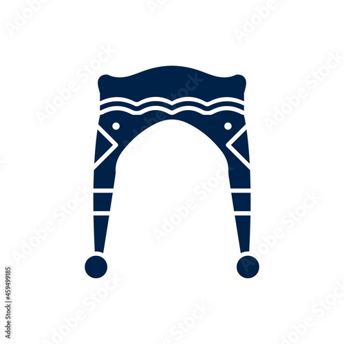 Winter hat (chullo) icon logo template isolated on white background.
