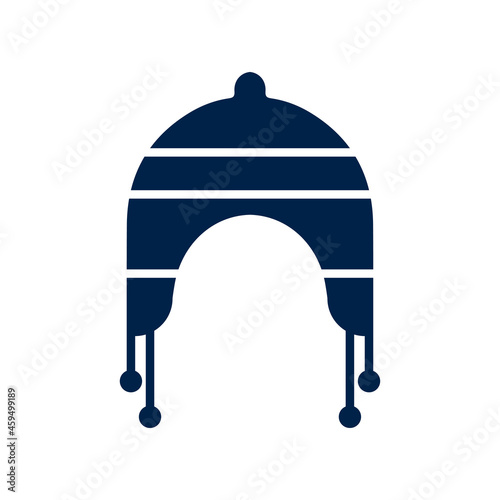 Winter hat (chullo) icon logo template isolated on white background.
