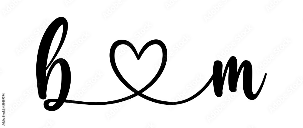 bm, mb, letters with heart Monogram, monogram wedding logo. Love icon, couples Initials, lower case, connecting HEART, home decor, bm, mb, letters with heart Monogram, monogram wedding logo. Love icon, couples Initials, lower case, connecting HEART, home decor,