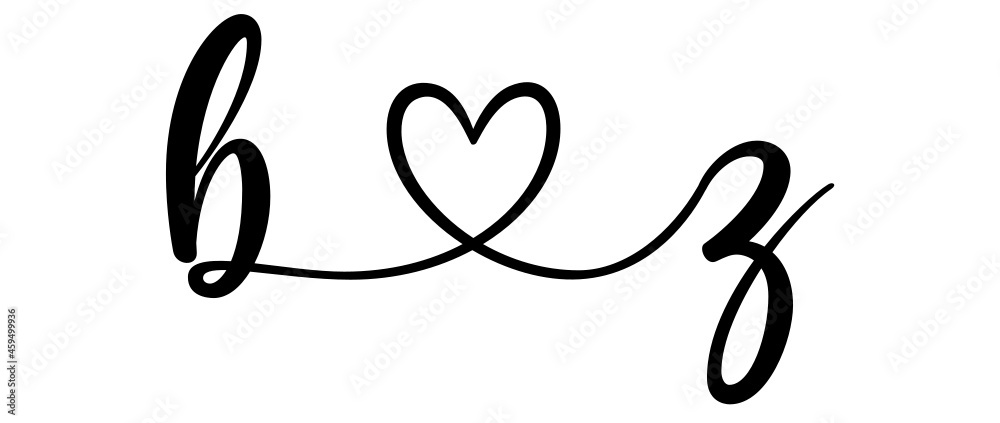 bz, zb, letters with heart Monogram, monogram wedding logo. Love icon, couples Initials, lower case, connecting HEART, home decor, bz, zb, letters with heart Monogram, monogram wedding logo. Love icon, couples Initials, lower case, connecting HEART, home decor,