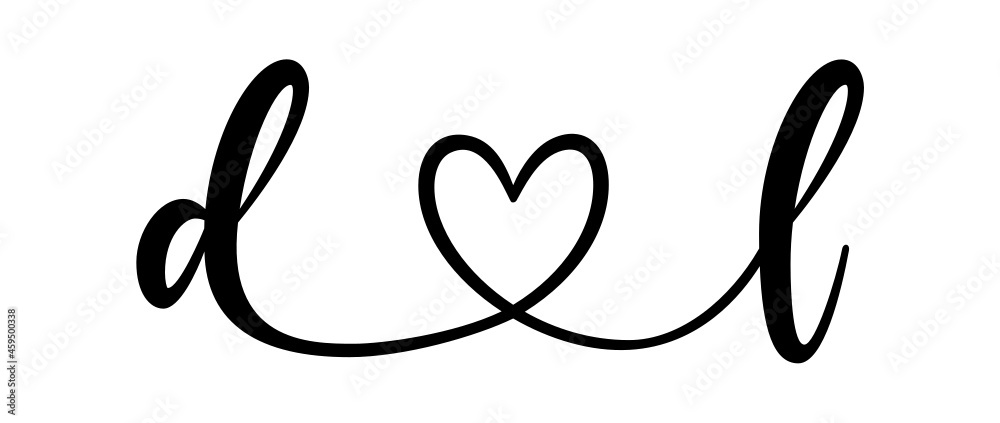 dl, ld, letters with heart Monogram, monogram wedding logo. Love icon, couples Initials, lower case, connecting HEART, home decor, dl, ld, letters with heart Monogram, monogram wedding logo. Love icon, couples Initials, lower case, connecting HEART, home decor,