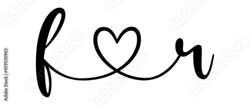 fr, rf, letters with heart Monogram, monogram wedding logo. Love icon, couples Initials, lower case, connecting HEART, home decor,