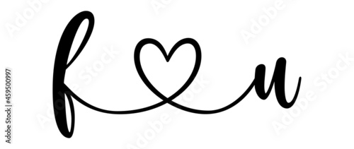 fu, uf, letters with heart Monogram, monogram wedding logo. Love icon, couples Initials, lower case, connecting HEART, home decor,