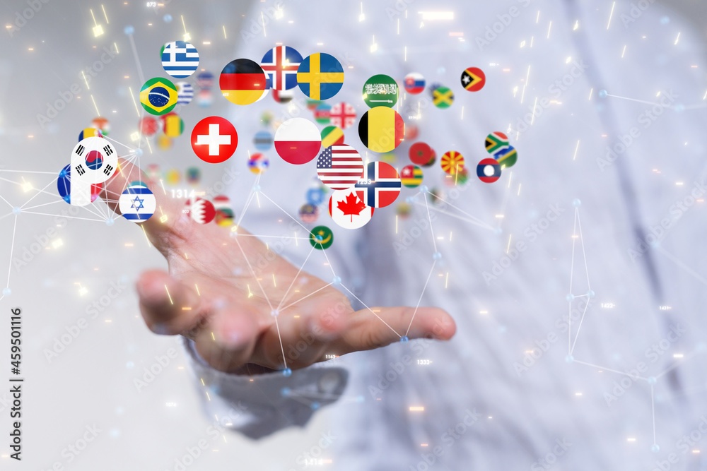 Global communication, international messaging and translation concept Global communication, international messaging and translation concept