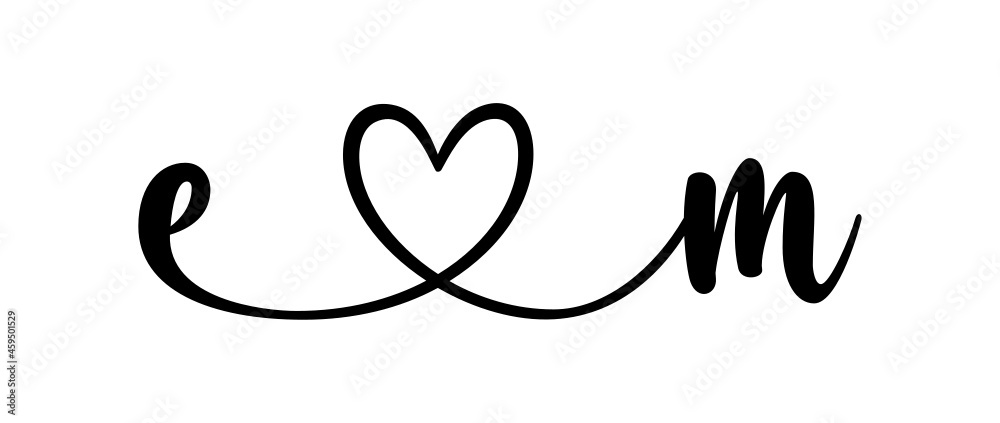 em, me, letters with heart Monogram, monogram wedding logo. Love icon, couples Initials, lower case, connecting HEART, home decor, em, me, letters with heart Monogram, monogram wedding logo. Love icon, couples Initials, lower case, connecting HEART, home decor,