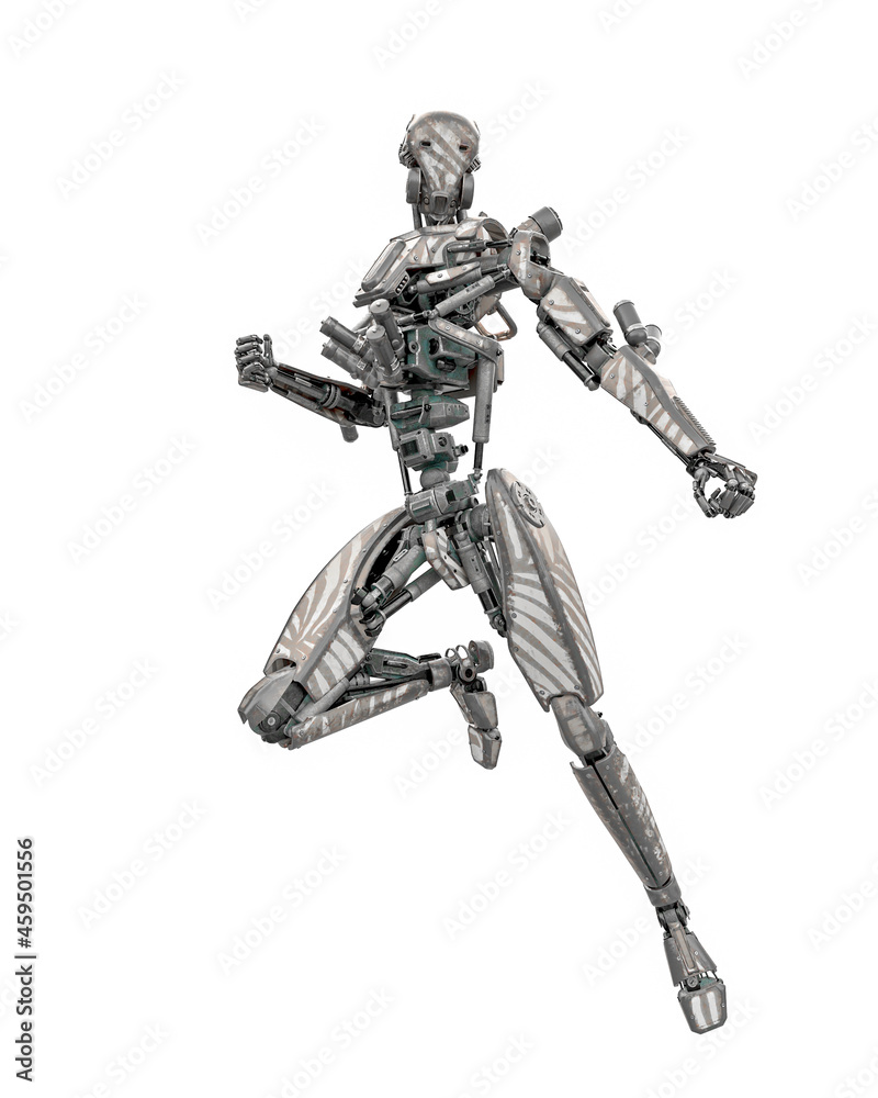 mega drone soldier robot is doing a comic action pose mega drone soldier robot is doing a comic action pose
