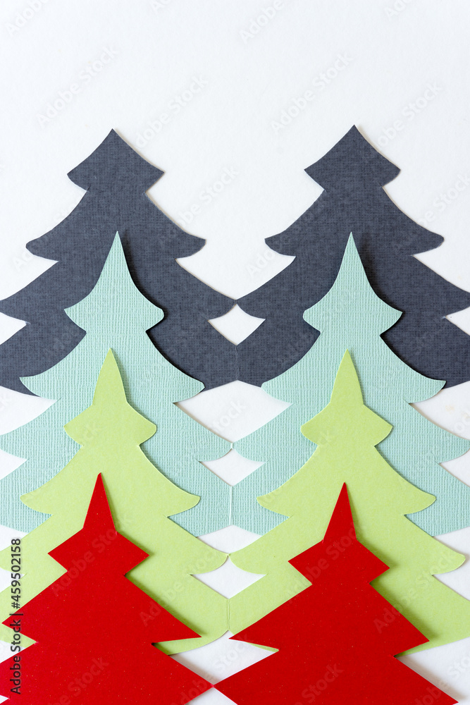 custom made wallpaper toronto digitalabstract christmas trees in gray, green mint, celery green, and red on a light background