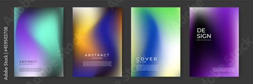 Bright color background with mesh gradient texture for minimal dynamic cover design. Blue, pink, red, yellow. Vector illustration for your graphic design, banner, summer or aqua poster