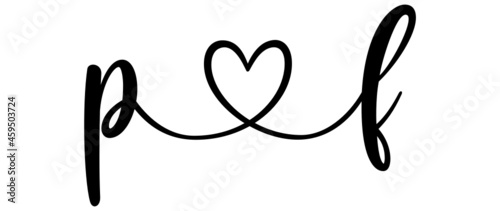 pf, fp, letters with heart Monogram, monogram wedding logo. Love icon, couples Initials, lower case, connecting HEART, home decor,